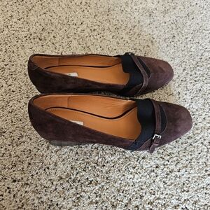 Geox Respira Brown Suede Leather Wedges Women's 10.5